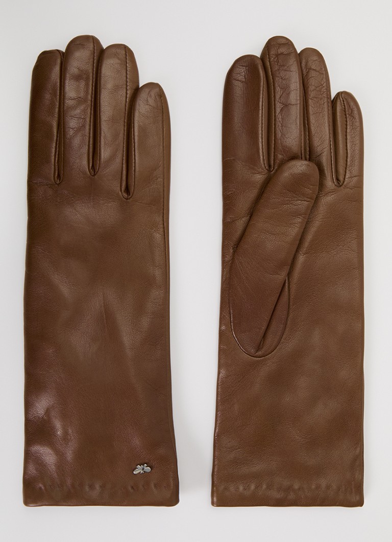 WEEKEND Max Mara Dames Senape Short handschoenen van lamsleer in de kleur Hazelnootbruin