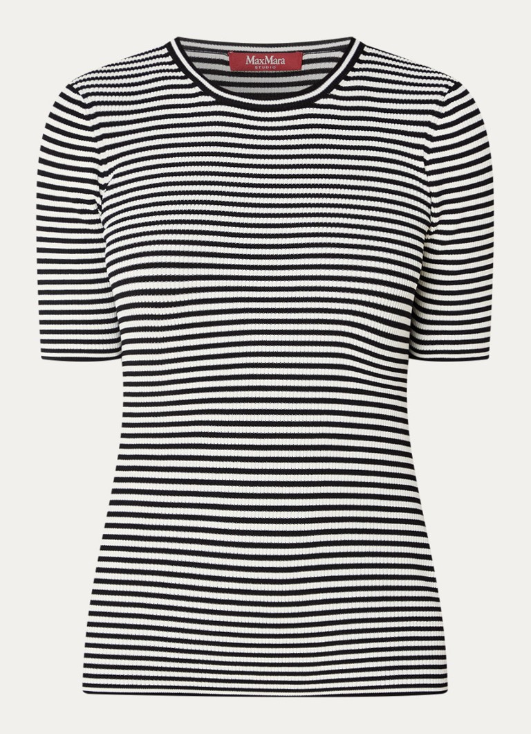 MaxMara Dames T-shirt met streepprint in de kleur Zwart