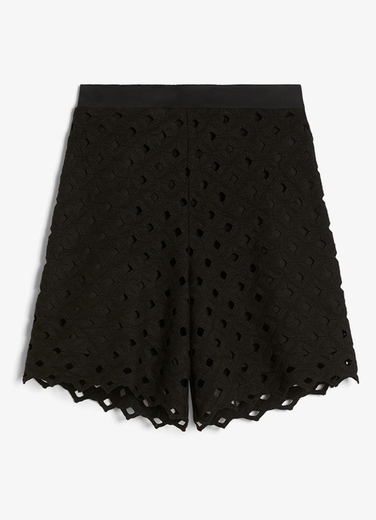 MaxMara Dames High waist wide fit korte broek met cut out detail in de kleur Zwart