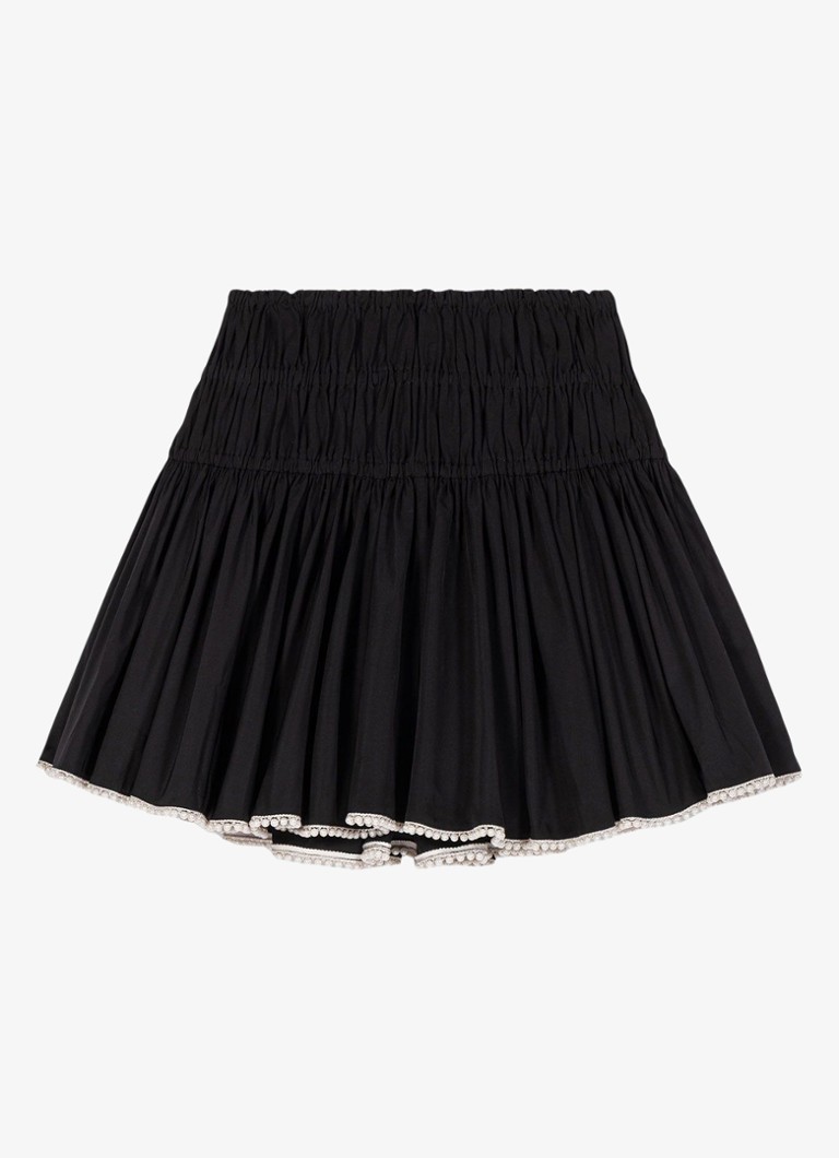Maje Dames Jiperly minirok met smockwerk in de kleur Zwart