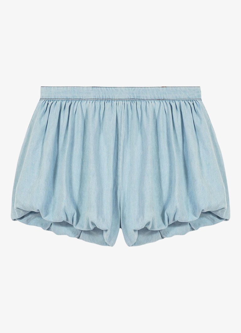 Maje Dames IOU high waist straight fit korte broek met steekzakken in de kleur Lichtblauw