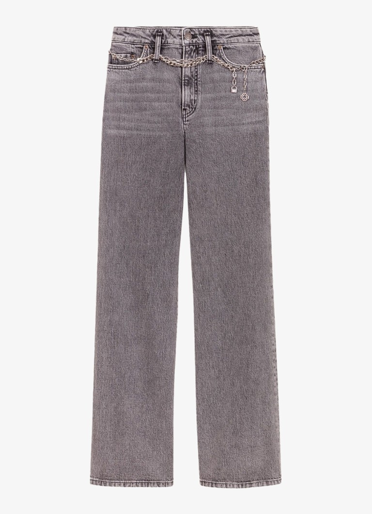 Maje Dames High waist wide leg jeans met steekzakken in de kleur Grijs