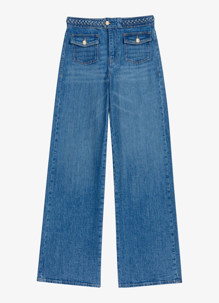 Maje Dames Pantivick loose fit jeans met medium wassing in de kleur Donkerblauw