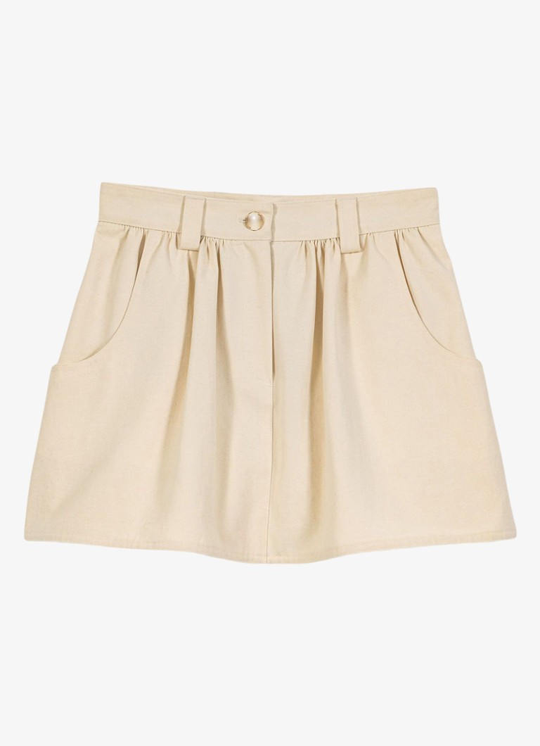 Maje Dames Ioldira mini broekrok van katoen in de kleur Beige