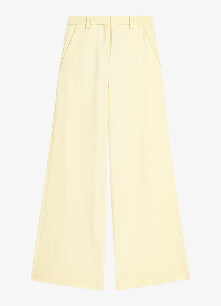 Maje Dames High waist flared fit pantalon met steekzakken in de kleur Lichtgeel