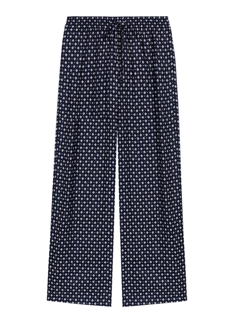 Maje Dames High waist wide fit broek met print in de kleur Donkerblauw