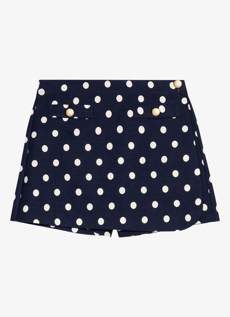 Maje Dames Linnen blend skort in de kleur Navy