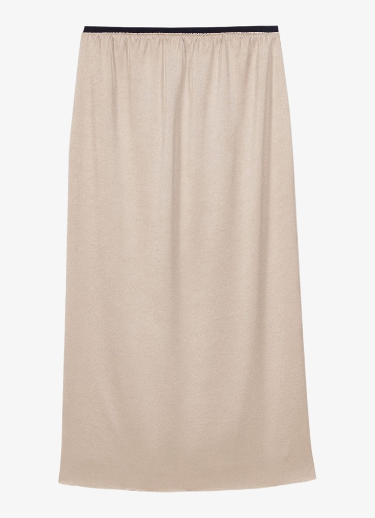 Maje Dames Midi-rok met elastische taille in de kleur Beige / Beige