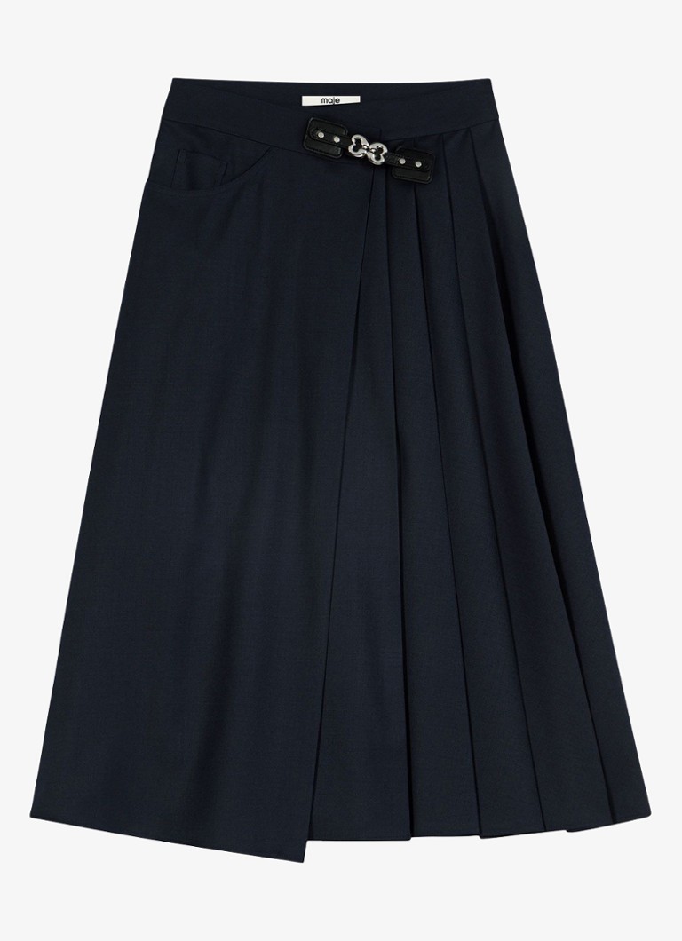 Maje Dames Midi rok met kettingdetail in de kleur Donkerblauw