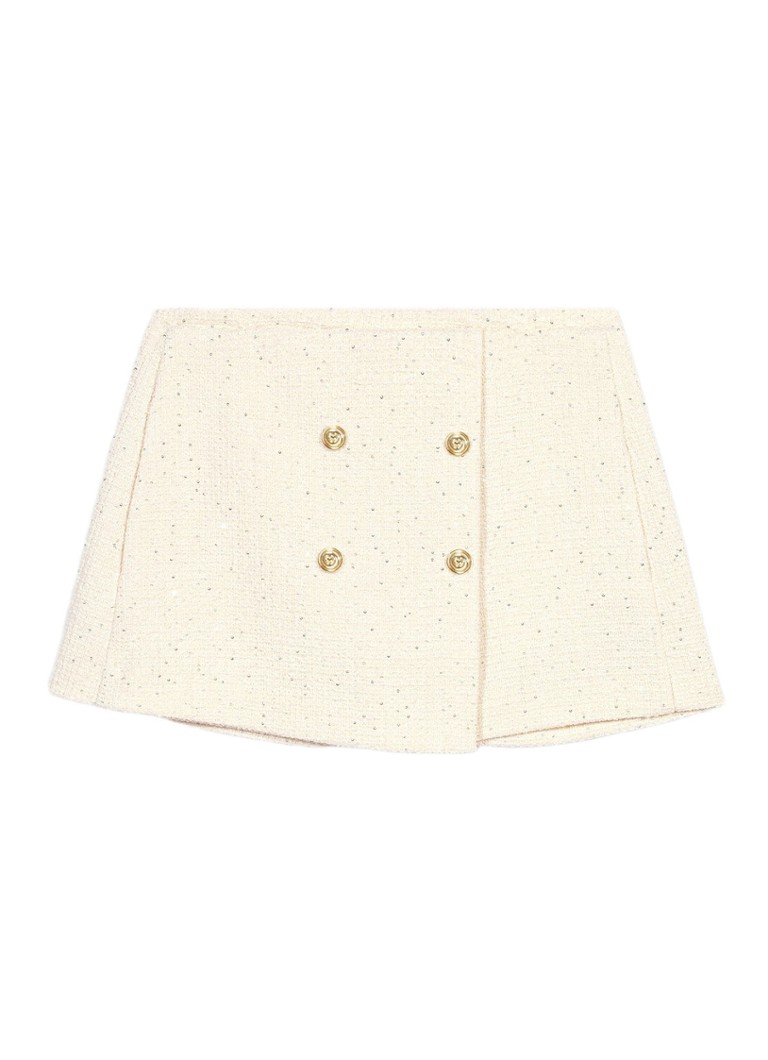 Maje Dames Mini broekrok met tweed-look in de kleur Beige