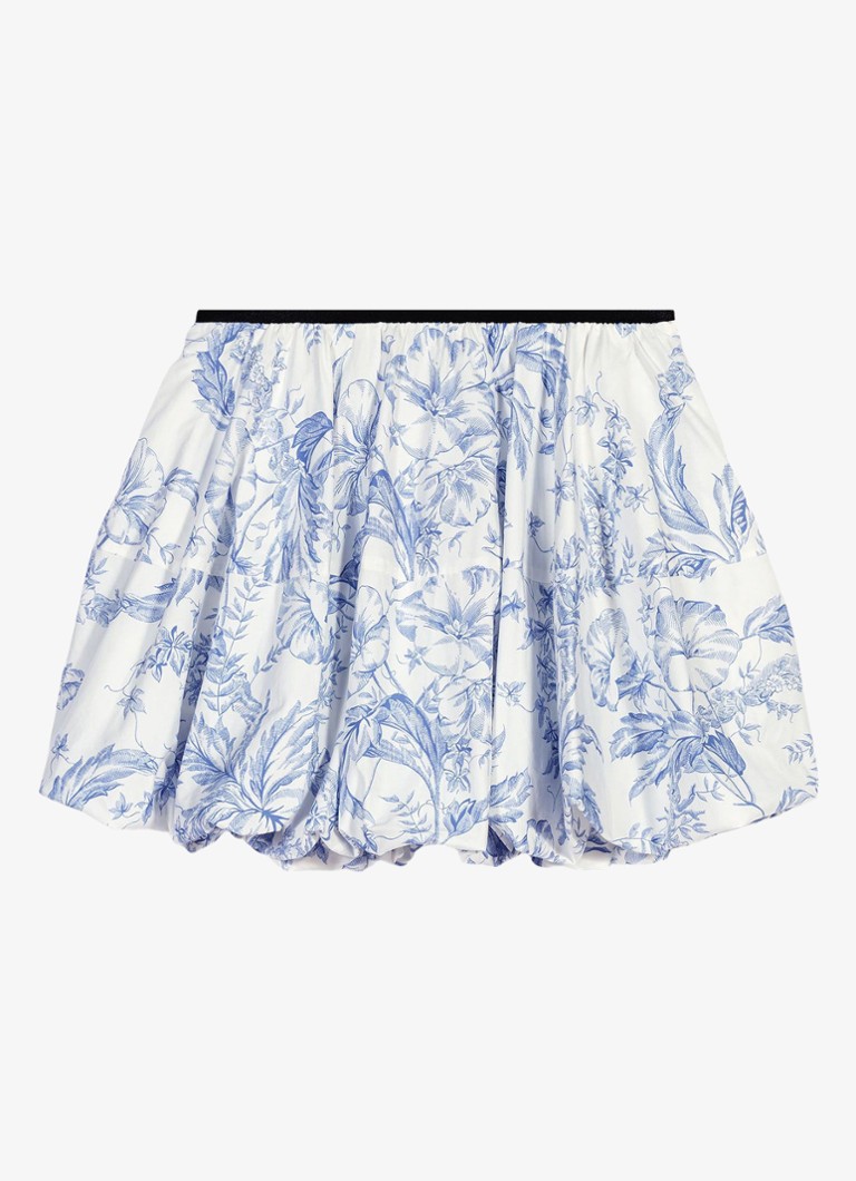 Maje Dames Mini rok met plooien en print in de kleur Blauw