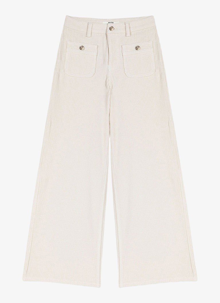 Maje Dames High waist wide leg jeans van corduroy in de kleur Beige