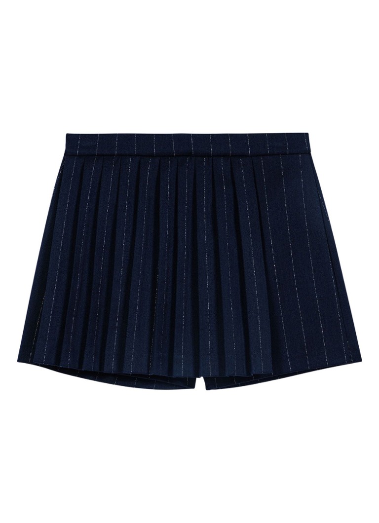 Maje Dames Mini broekrok in wolblend met krijtstreep in de kleur Donkerblauw