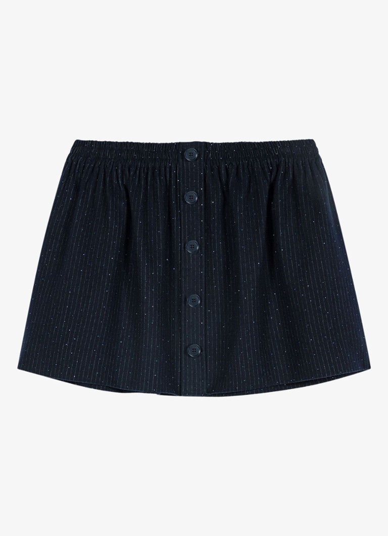 Maje Dames Mini rok met strass in de kleur Donkerblauw