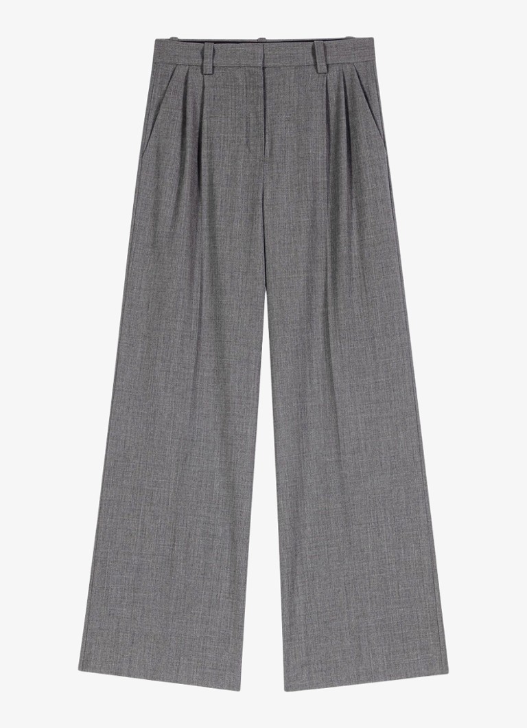 Maje Dames High waist wide fit pantalon met steekzakken in de kleur Grijs