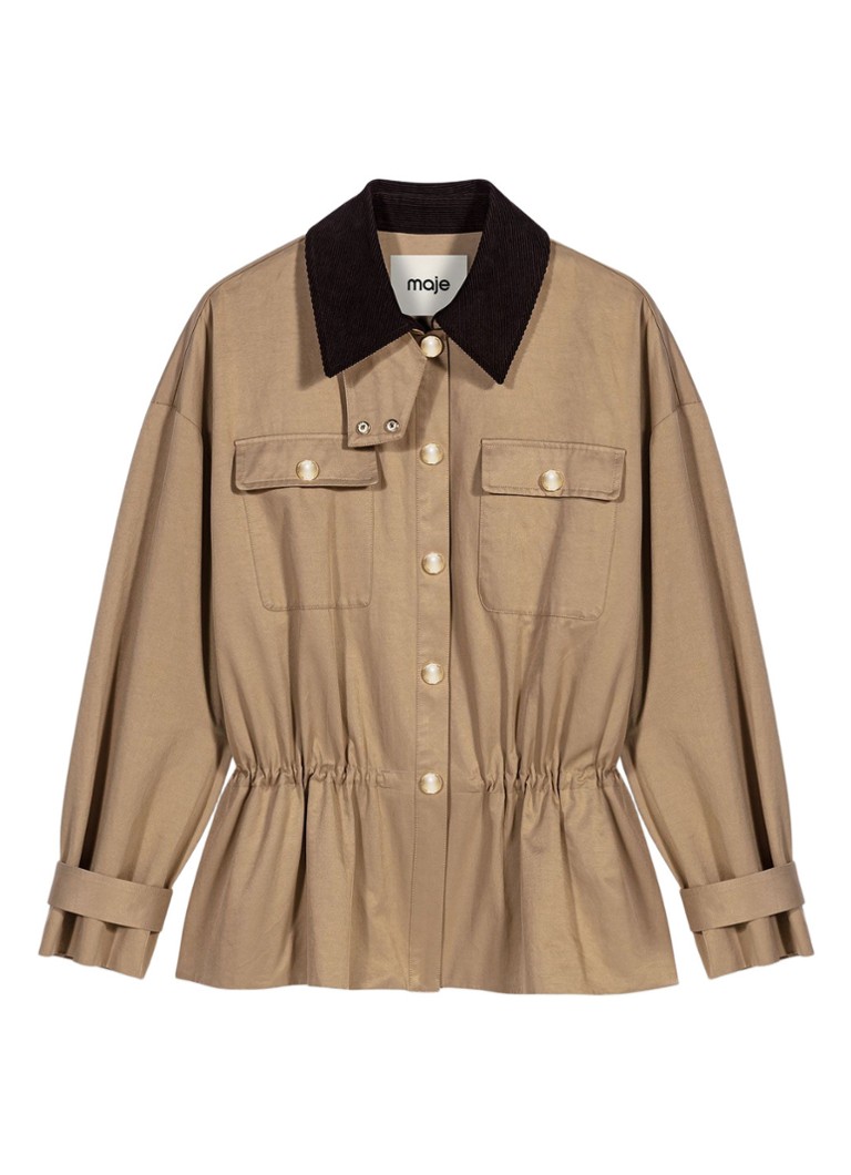 Maje Dames Jack met opgestikte zakken in de kleur Beige