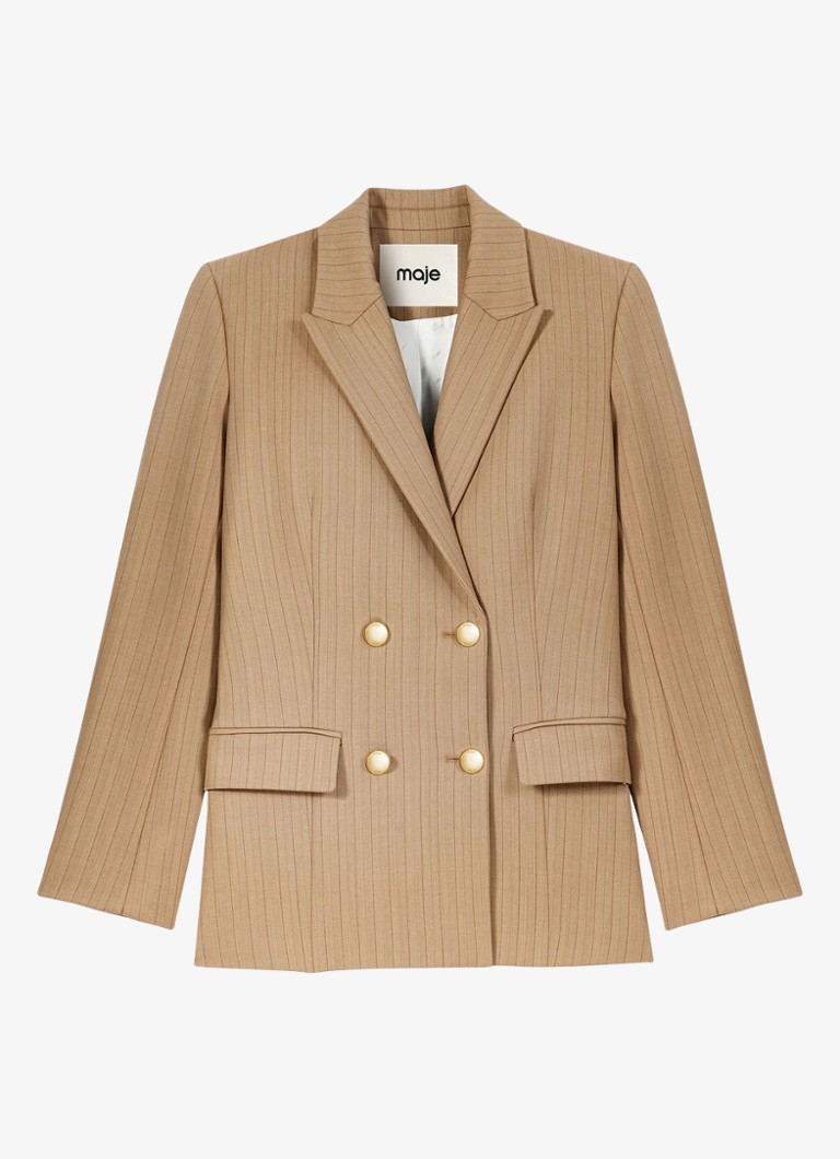 Maje Dames Blazer met streepprint in de kleur Beige / Beige