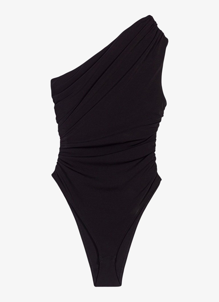 Maje Dames Asymmetrische one shoulder body in de kleur Zwart