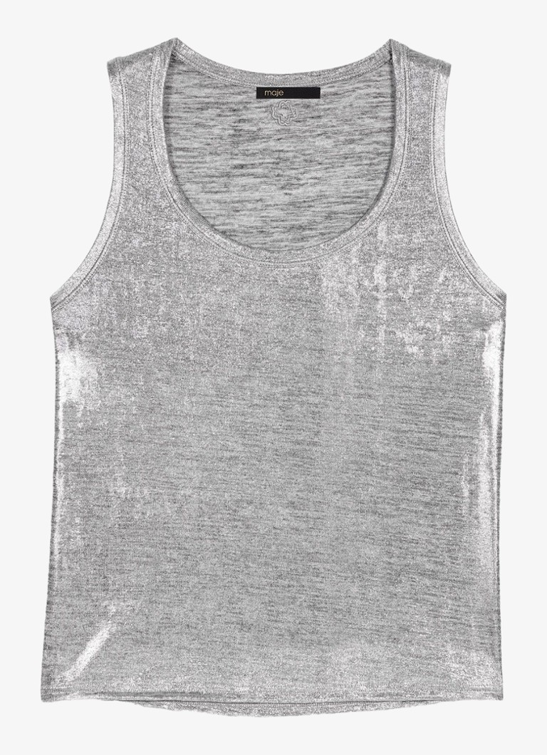 Maje Dames Top met gemêleerd dessin in de kleur Middengrijs