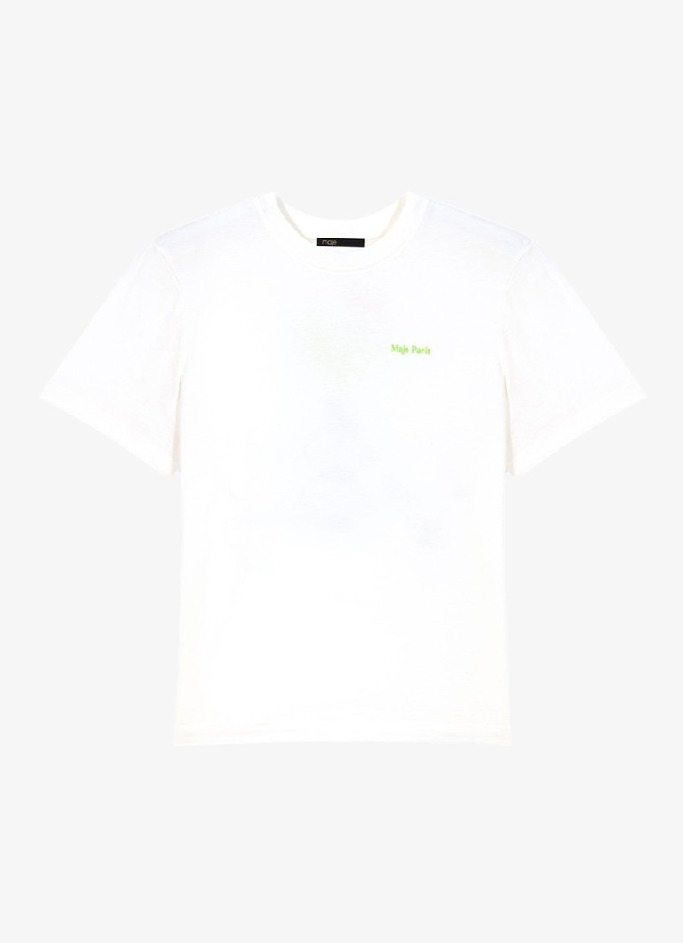 Maje Dames Timocktaila T-shirt met logo- en backprint in de kleur Wit