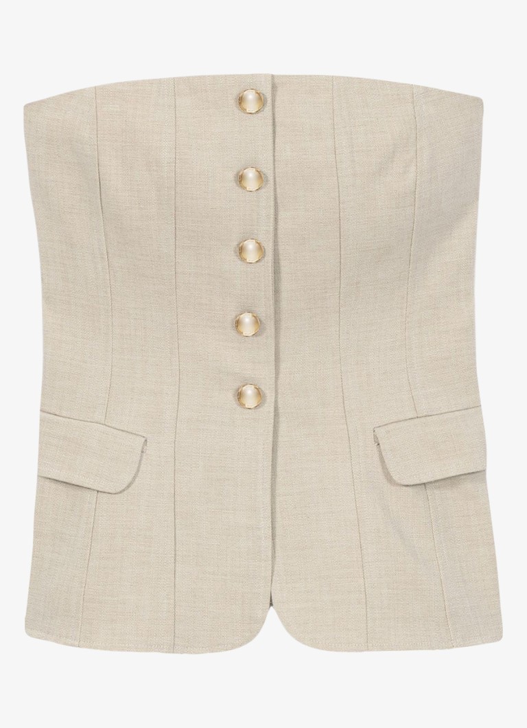 Maje Dames Strapless top met sierknopen in de kleur Beige