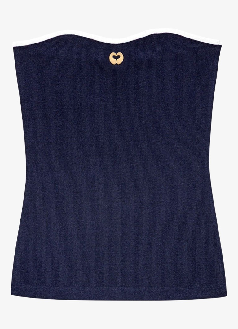 Maje Dames Lilose strapless top met logo in de kleur Donkerblauw