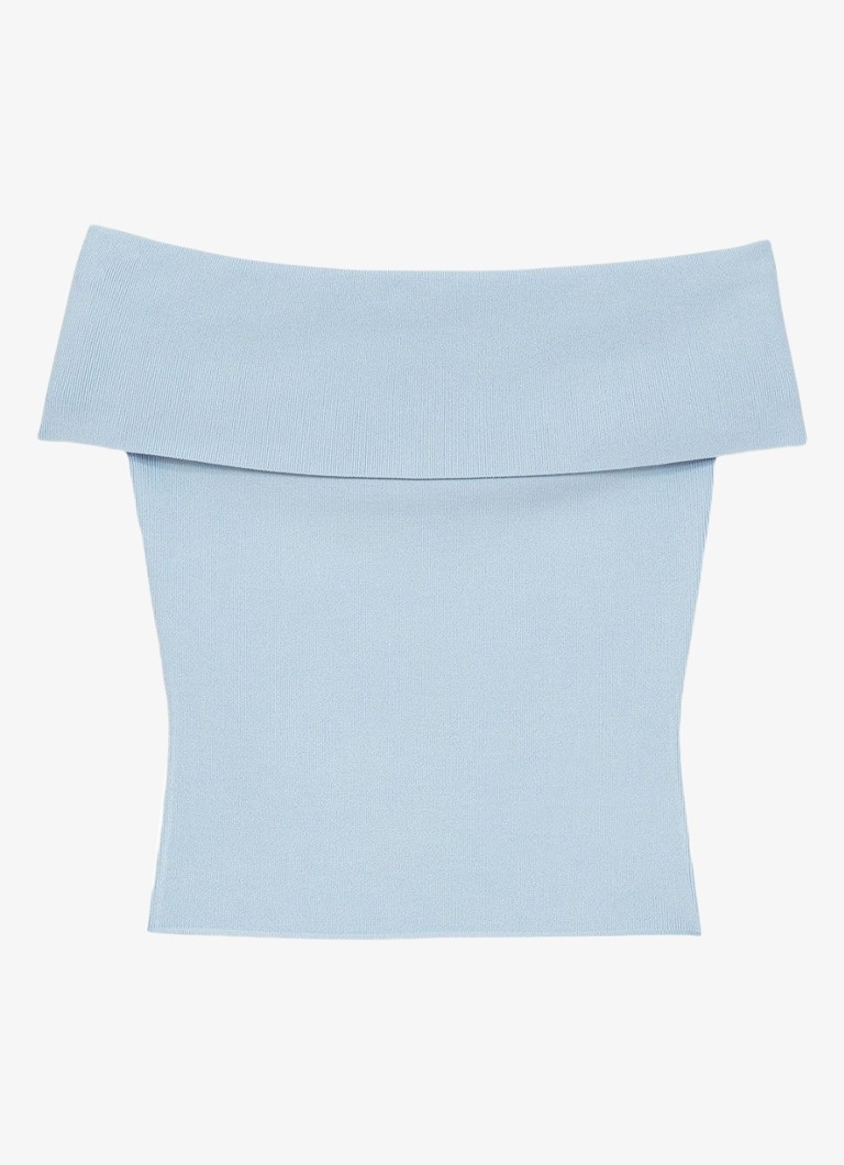 Maje Dames Momency strapless top met ribstructuur in de kleur Blauw