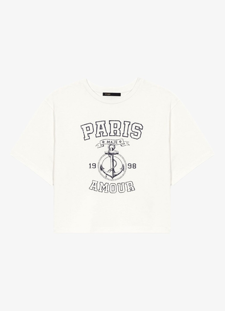 Maje Dames Tink T-shirt met print in de kleur Wit