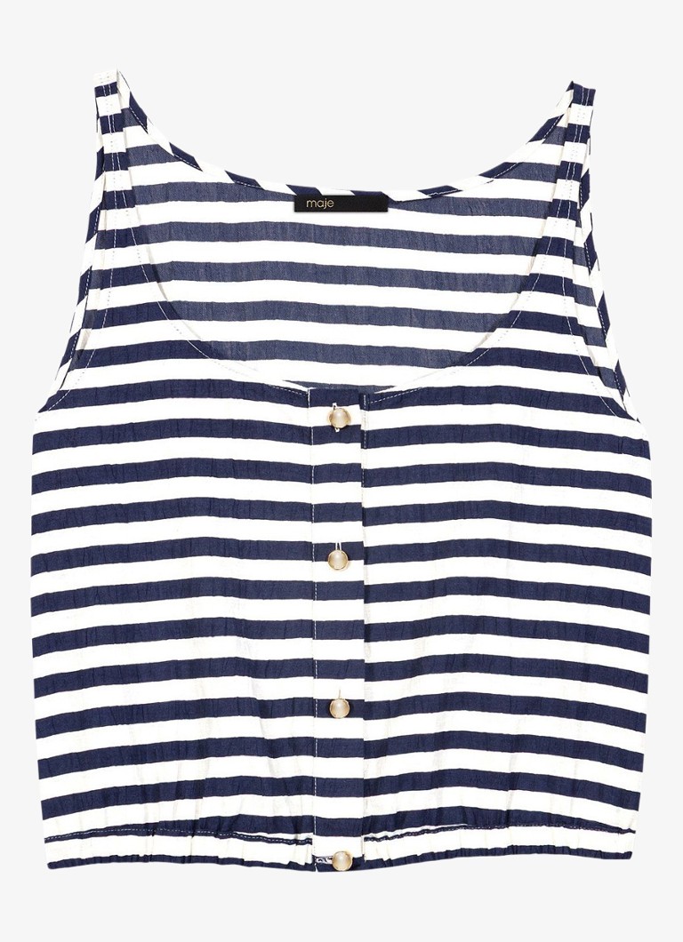 Maje Dames Top met streepprint in de kleur Donkerblauw