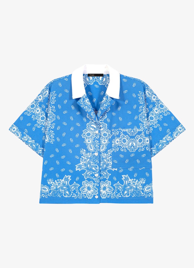 Maje Dames Cinabo blouse met paisley print in de kleur Blauw
