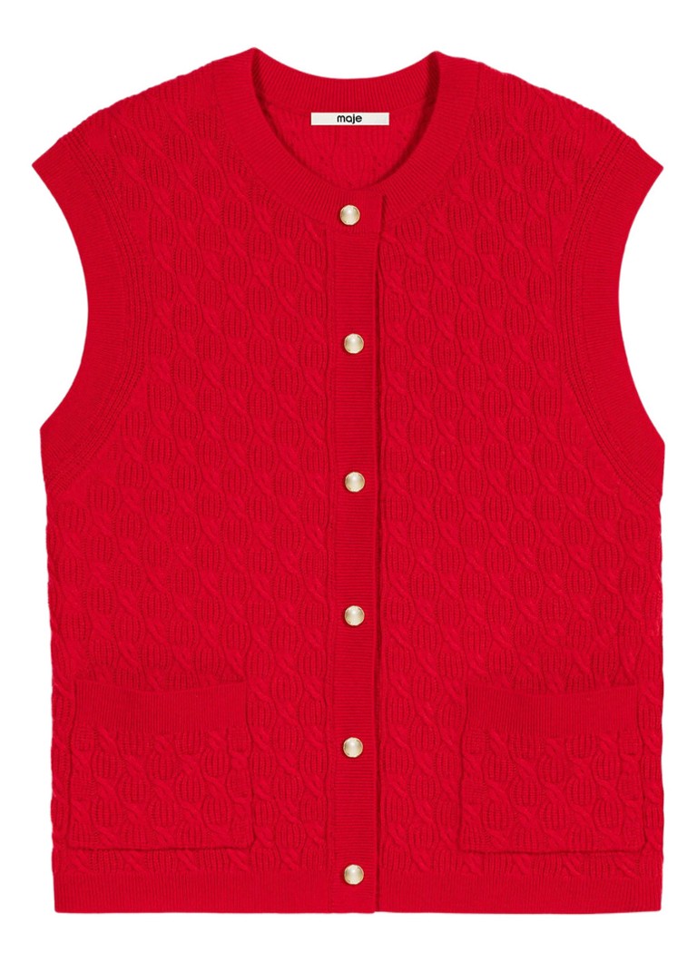 Maje Dames Top in kasjmierblend in de kleur Steenrood