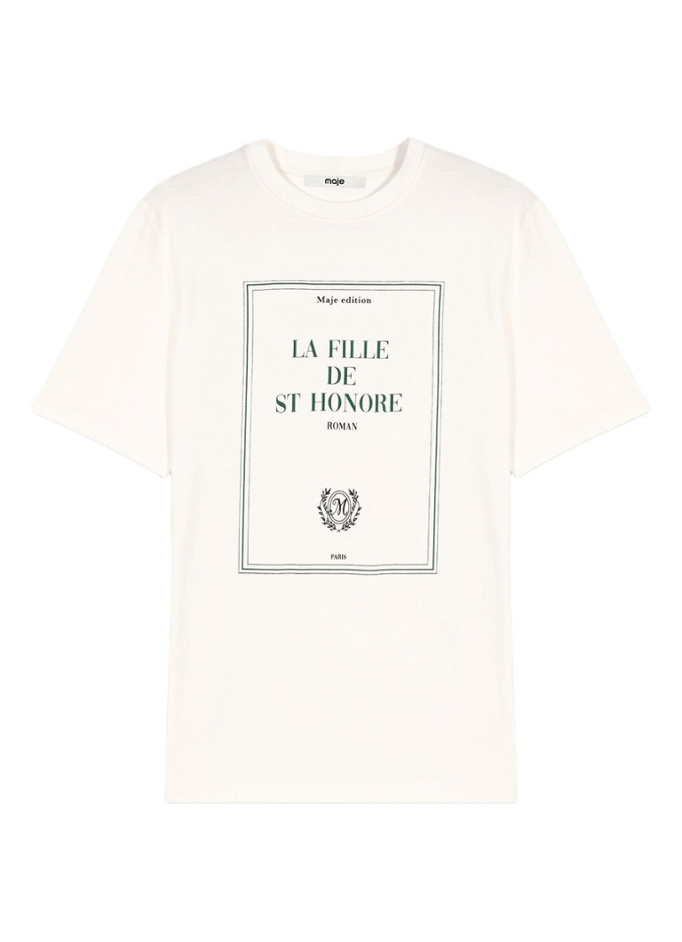 Maje Dames T-shirt met print in de kleur Wit