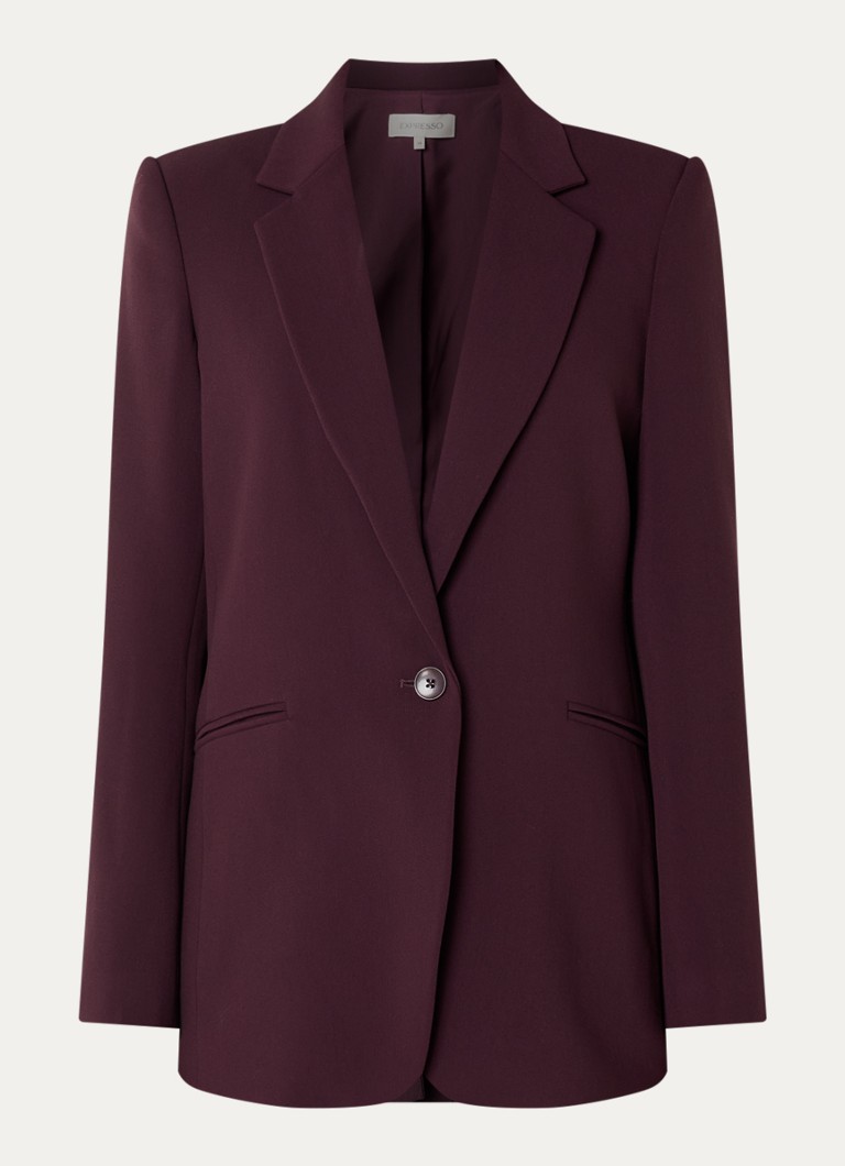 Expresso Dames Blazer met paspelzakken en schoudervulling in de kleur Aubergine