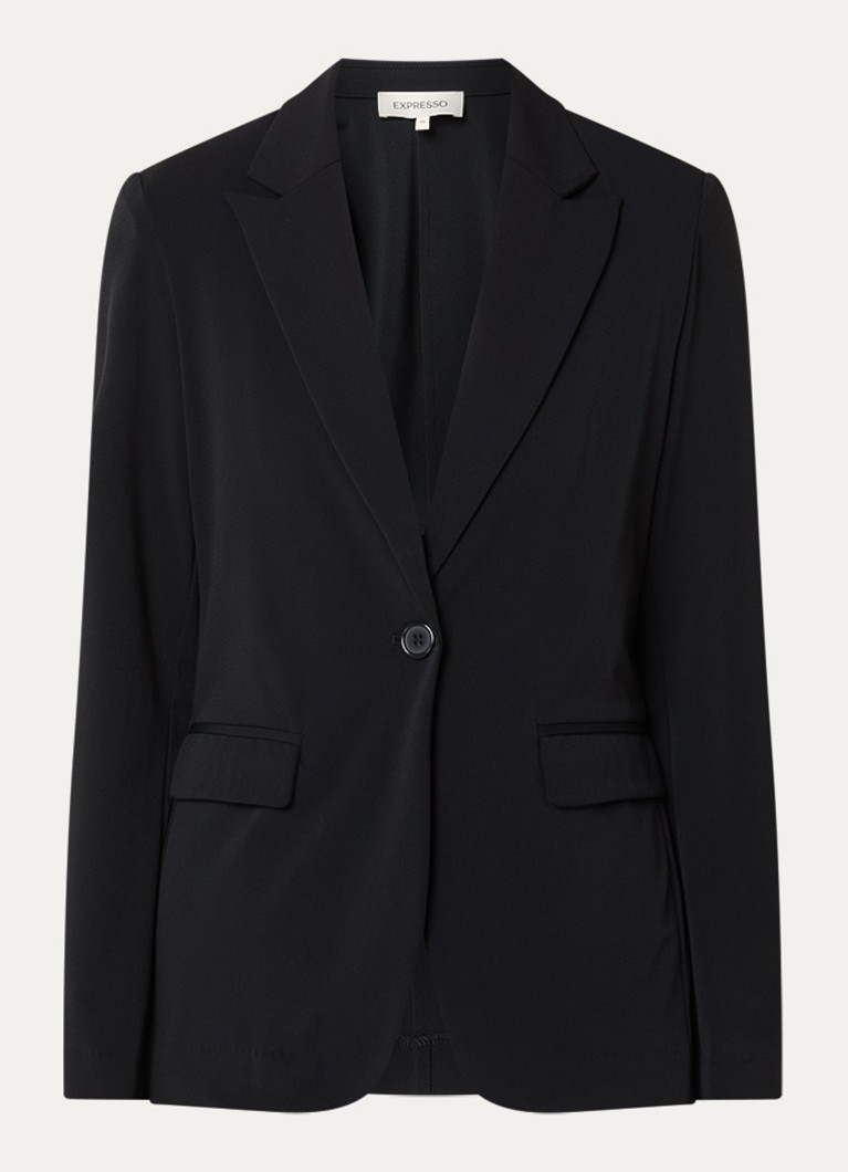 Expresso Dames Blazer van travelstof met klepzakken en stretch in de kleur Zwart