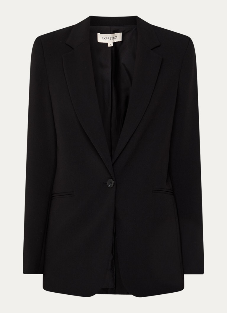 Expresso Dames Blazer met paspelzakken en stretch in de kleur Zwart