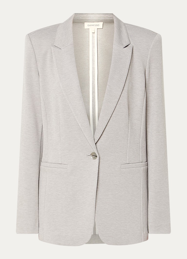Expresso Dames Blazer met paspelzakken in de kleur Lichtgrijs