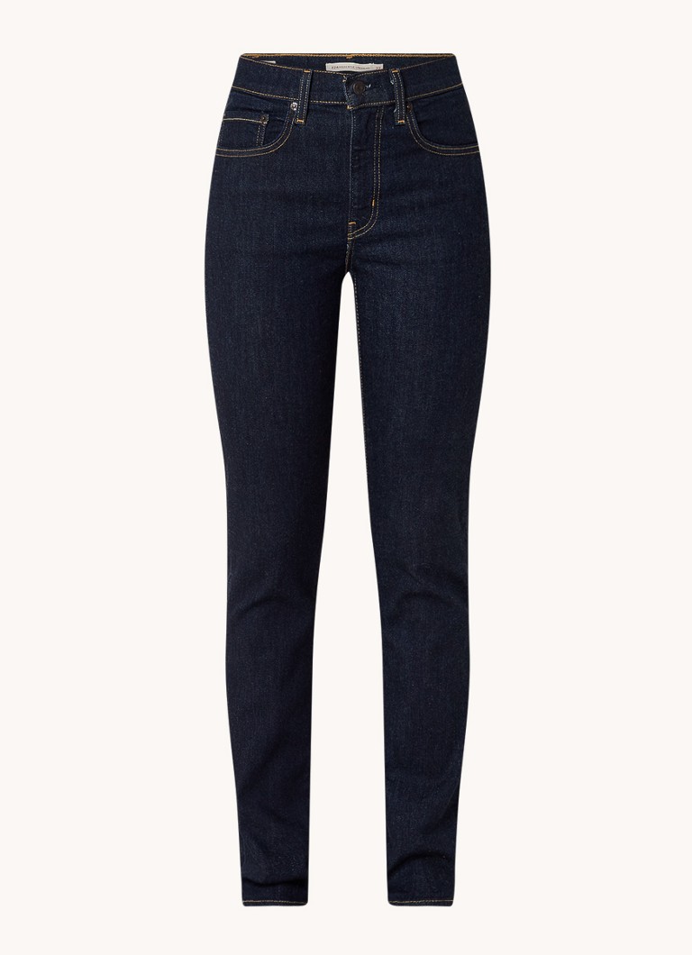 Levi's Dames 724 high waist slim fit jeans met donkere wassing in de kleur Indigo