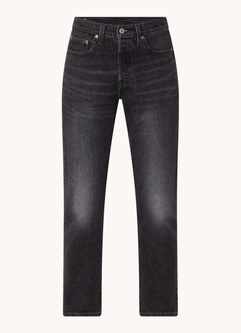 Levi's Dames High waist cropped tapered jeans met gekleurde wassing in de kleur Zwart