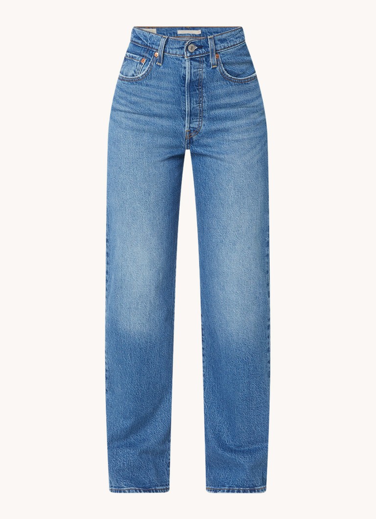 Levi's Dames High waist straight leg jeans met medium wassing in de kleur Indigo