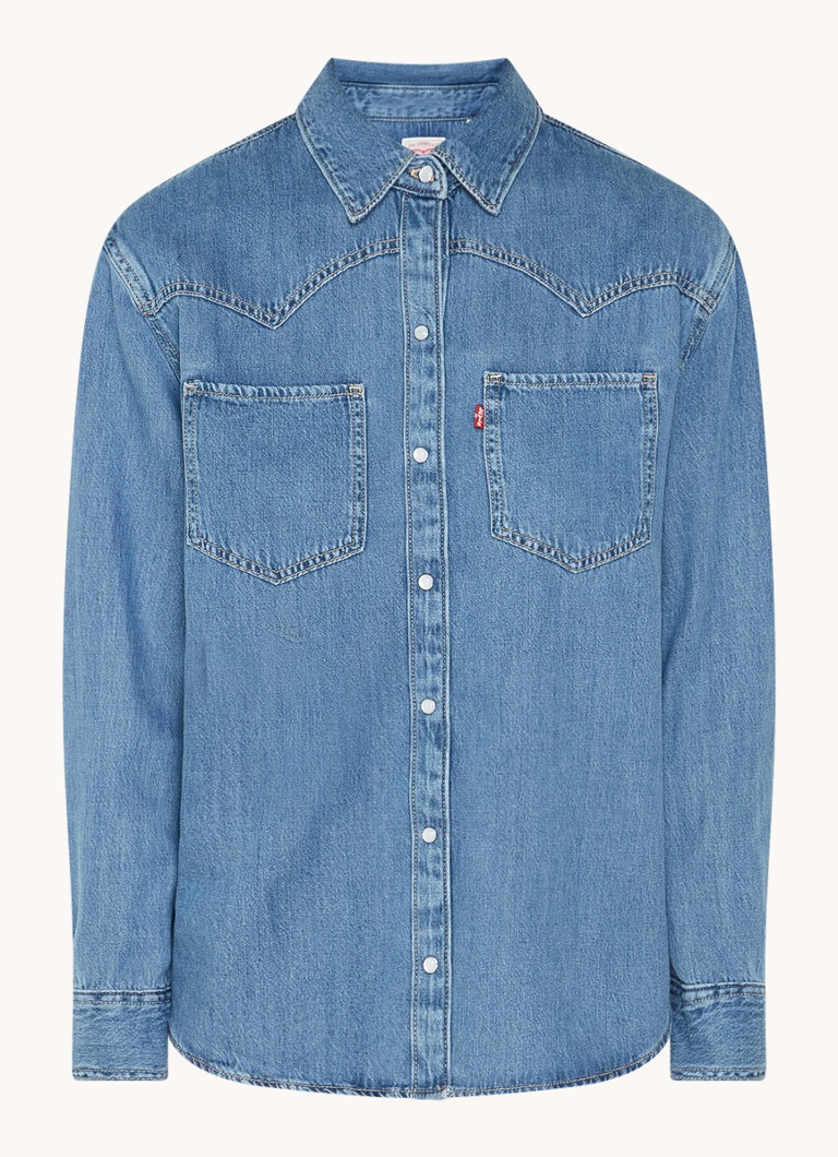 Levi's Dames Teodora blouse van chambray in de kleur Blauw