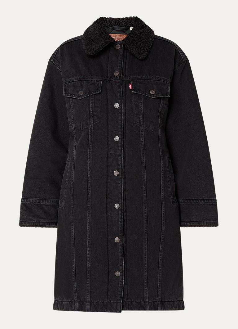 Levi's Dames Gewatteerde spijkerjas met steekzakken in de kleur Zwart
