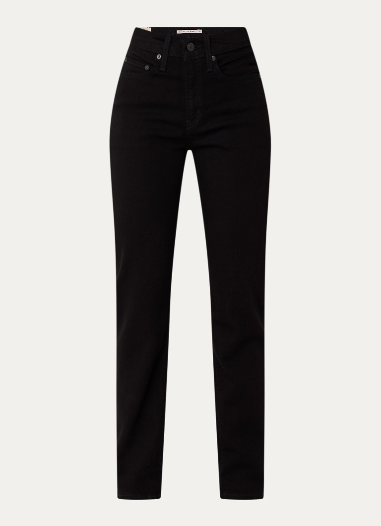 Levi's Dames 724 high waist slim fit jeans met gekleurde wassing in de kleur Zwart