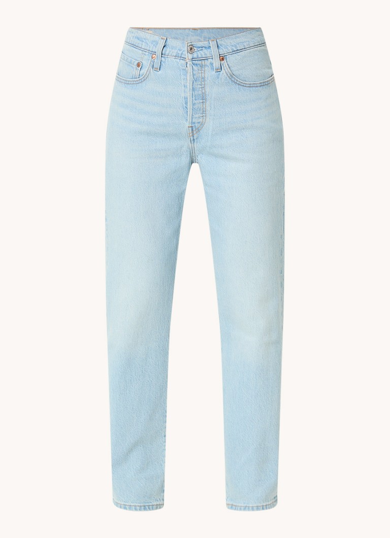 Levi's Dames 501 high waist slim fit jeans met lichte wassing in de kleur Indigo