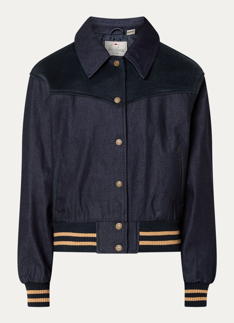 Levi's Dames Lennox baseball jack van denim met steekzakken in de kleur Indigo