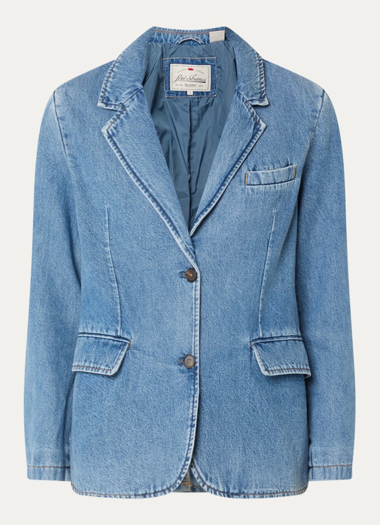 Levi's Dames Blazer van denim met klepzakken in de kleur Indigo