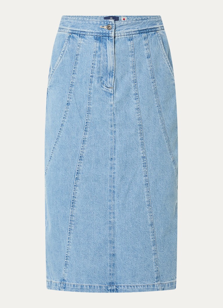 Levi's Dames Midi spijkerrok met steekzakken en split in de kleur Indigo