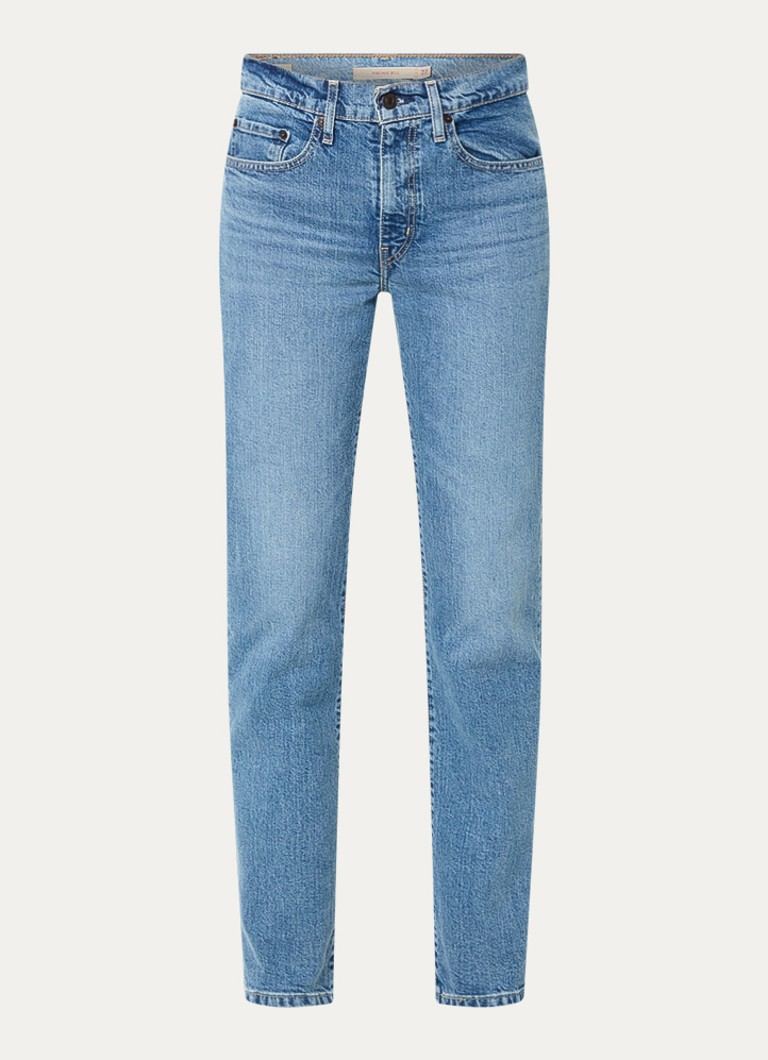 Levi's Dames 724 high waist straight leg jeans met medium wassing in de kleur Indigo
