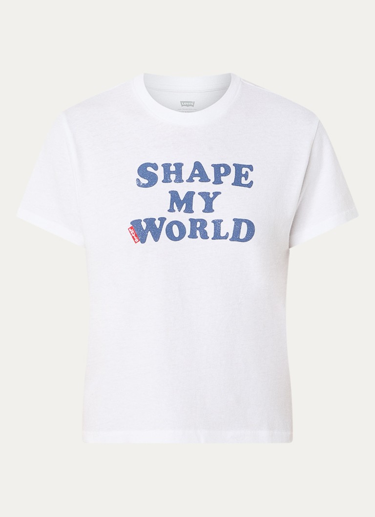 Levi's Dames T-shirt met print in de kleur Wit