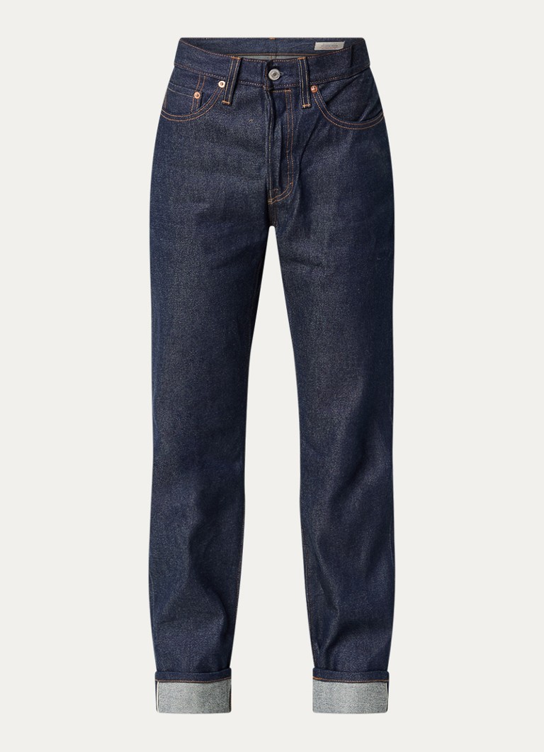 Levi's Dames 501 high waist straight leg jeans met donkere wassing in de kleur Indigo