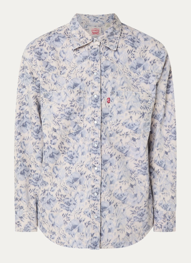 Levi's Dames Blouse met bloemenprint in de kleur Donkerblauw